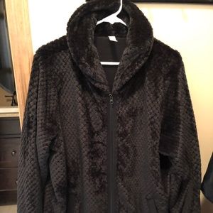 Ideology black zip up hoodie. Large.